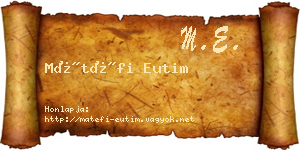 Mátéfi Eutim névjegykártya